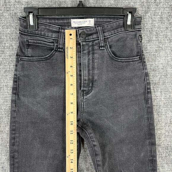Abercrombie & Fitch Jeans Womens 2 Long Super Skinny Ankle High Rise Stretch Raw - Picture 6 of 8